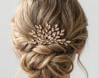 Eleganter Braut Haarkamm mit funkelnden Ziersteinen handgefertigt