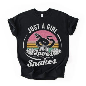 T-Shirt Retro Snake Lover Just A Girl Who Loves Snakes Vintage Tee
