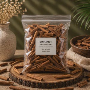 Palitos de canela secos enteros, decoración rústica natural para la cocina