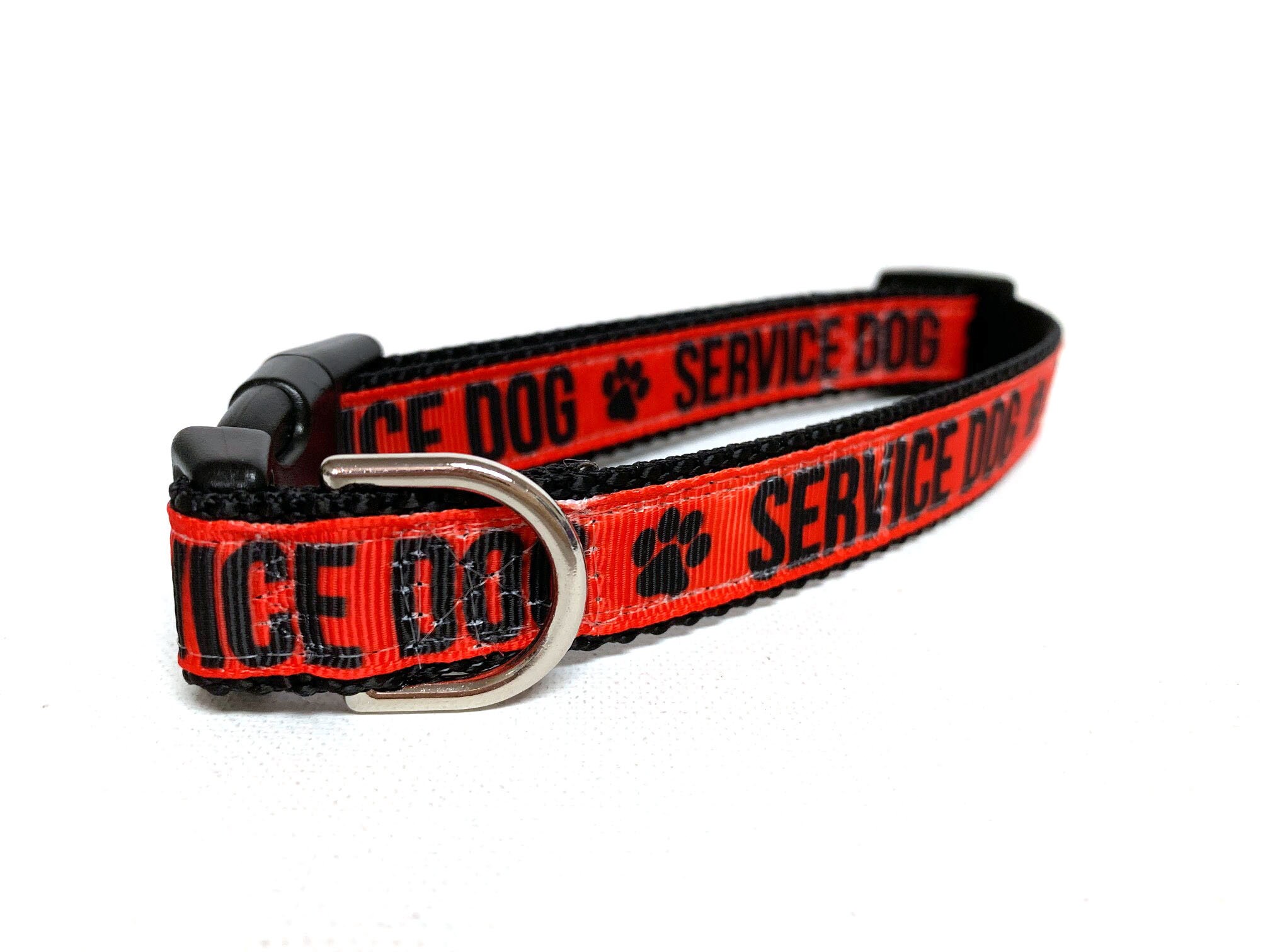 Dog Collar The Service Dog Collar Red Adjustable Etsy