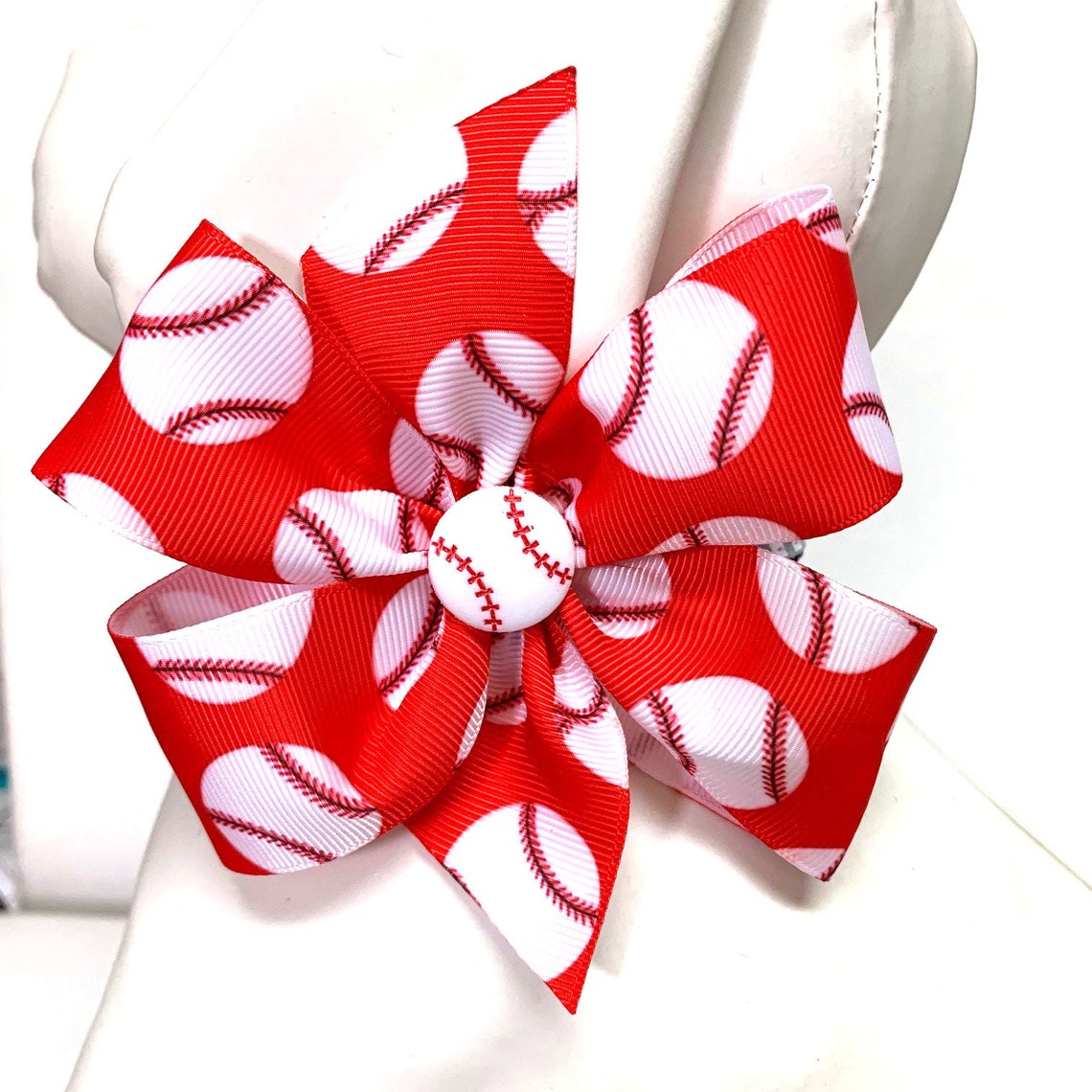 Baseball Bows Choose from red blue or white stripe This Etsy