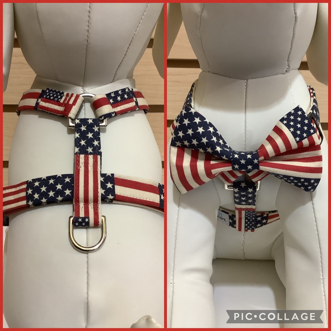 Naked Dog Harnes or Red White Blue Bow Tie Harness Bow Tie is Etsy
