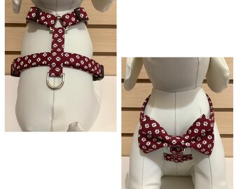 Naked Dog Harness-  Dog Paws- Bulldog Paws Harness with choice of removable Bow Tie- Want a Different Color for the Bow Tie- Convo Me