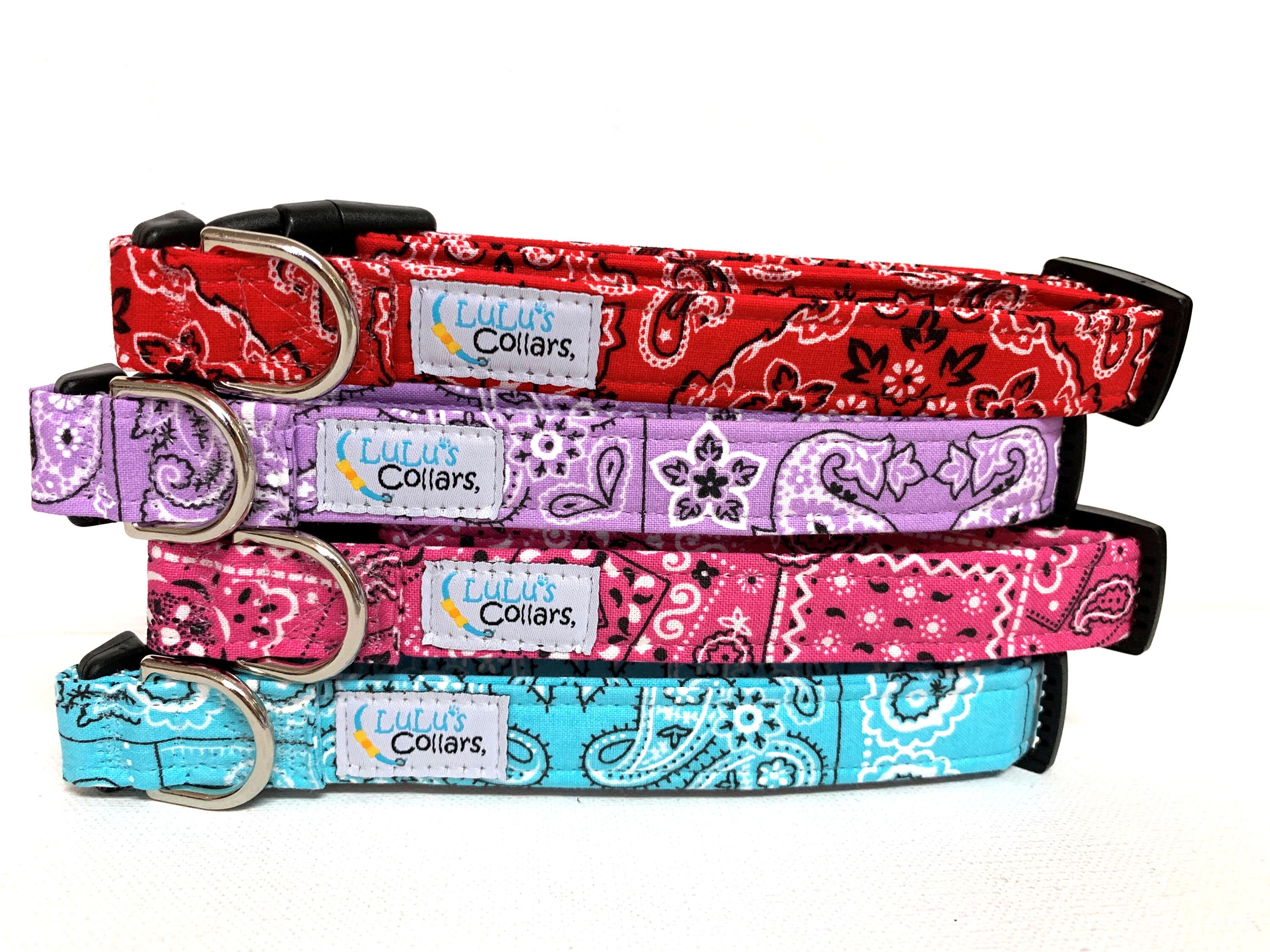 pink bandana dog collar
