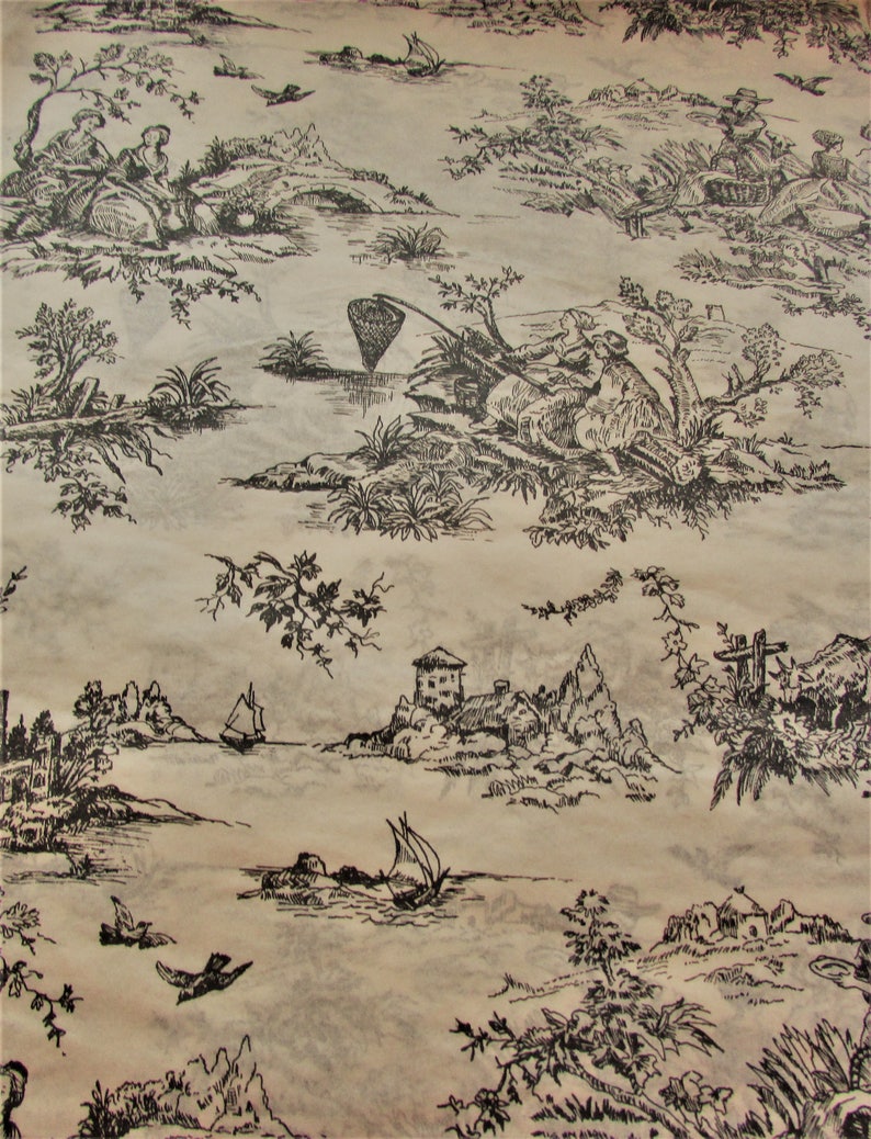 Download 10 Sheets of Black Toile Print on Creamt Tissue Paper | Etsy