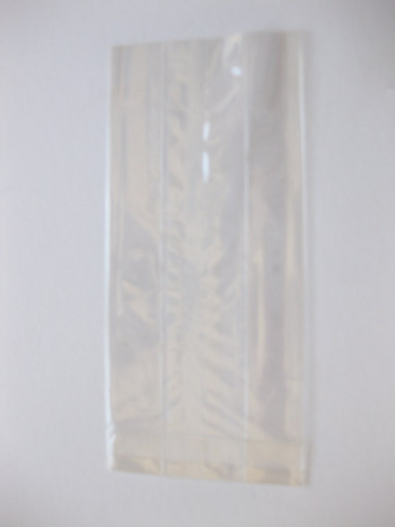 100 Crystal Clear Cello Gusset Bags 4/" x 2/" x9/"