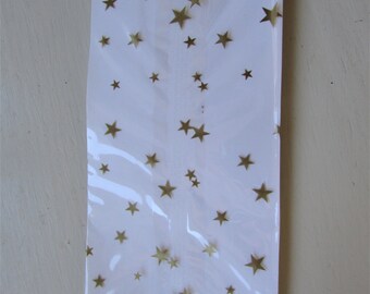 10 GOLD STARS Cello Bags (4" x 2-1/2" x 9-1/2")