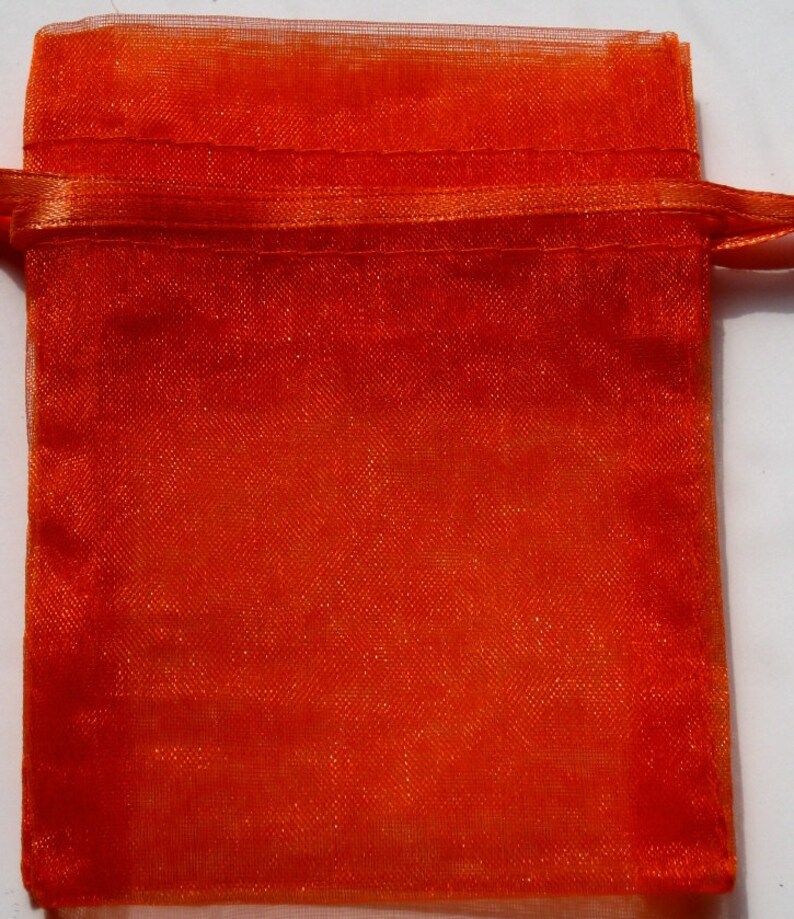 3x4 Set of 10 Orange Organza Bags