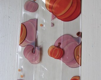 10 Printed PUMPKIN PARADE Cello Bags (3-1/2" x 2" x 7-1/2")