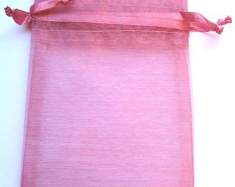 Set of 10 Rose (5x8) Organza Bags