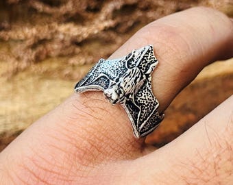 Gothic Bat Silver Ring, Chunky Animal Statement Ring, Sterling Silver Ring, Gift For Her, Dark Fantasy Jewelry, Vampire Silver Ring