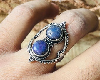 Lapis Lazuli Ring | 925 Silver Ring | Silver Statement Ring | Lapis Jewelry