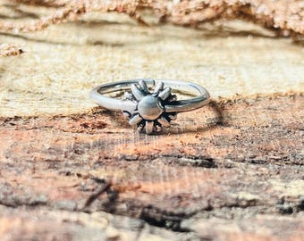 Himmlischer Sonnenring, 925er Silberring Frauen, Boho-Stacking-Ring, zierlicher Sonnenschein-Ring