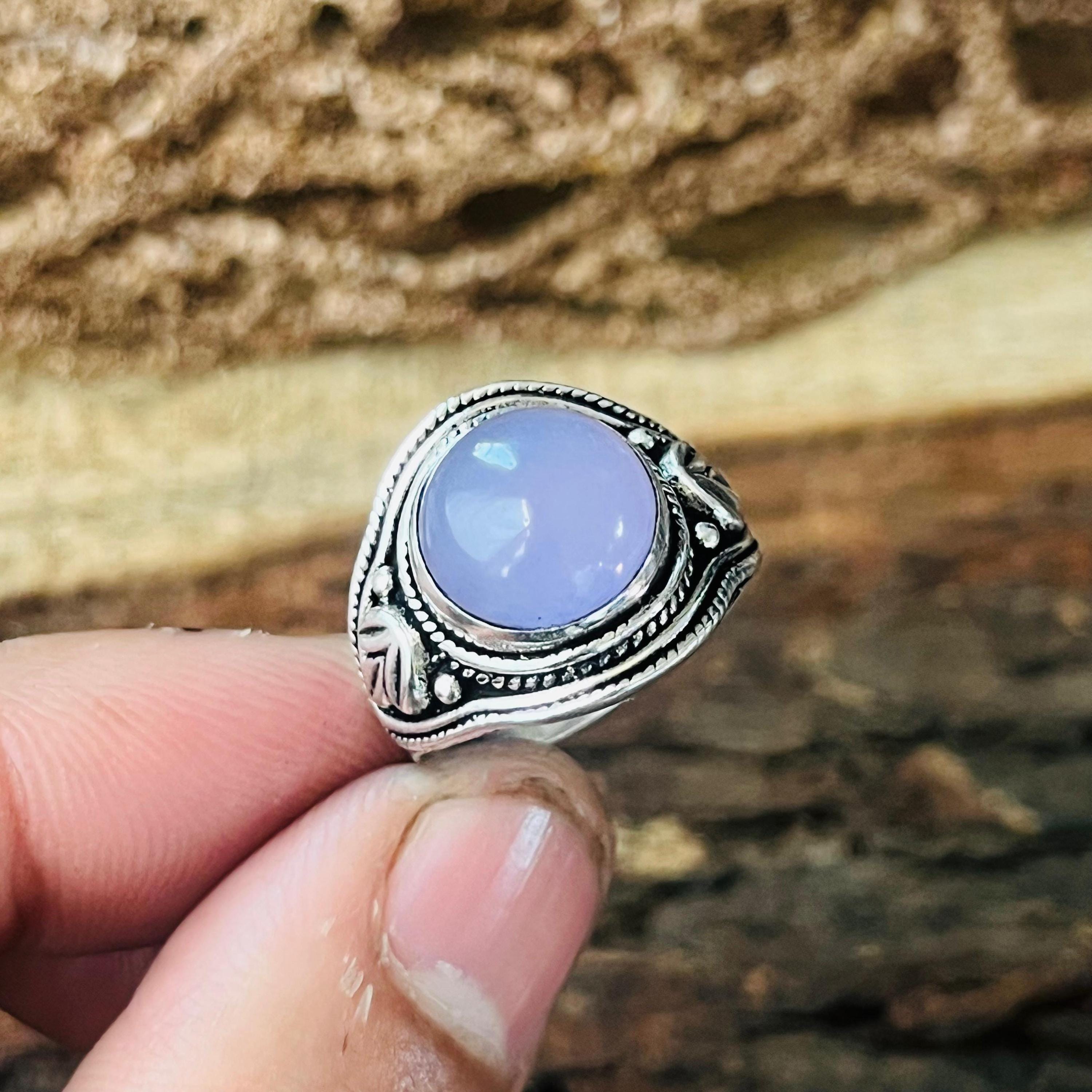 Lavender Chalcedony Ring - Etsy