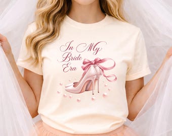 T-shirt med "In My Bride Era"-motiv | Mörkgrå brudtröja