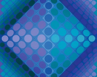 Victor Vasarely. Farbserigrafie auf Acrylglas kaschiert, handsigniert, nummeriert