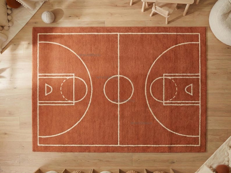 Hand-tufted Basketball Court Rug – Sports Playroom Carpet - Etsy