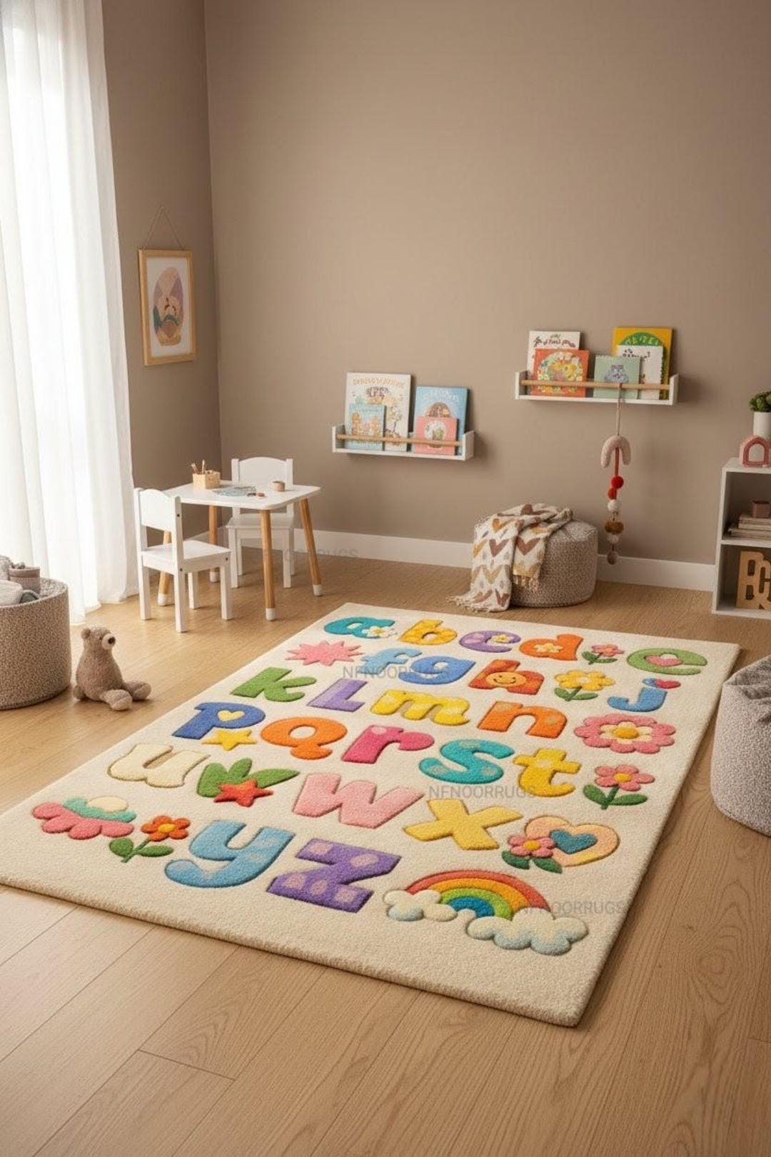 Hand-tufted Alphabet Kids Rug | Colorful Nursery Playroom Decor - Etsy