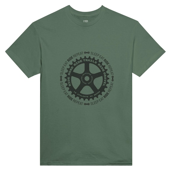 Cycling T-Shirt – Sleep Eat Ride Repeat Graphic Tee, Road Gravel MTB Apparel