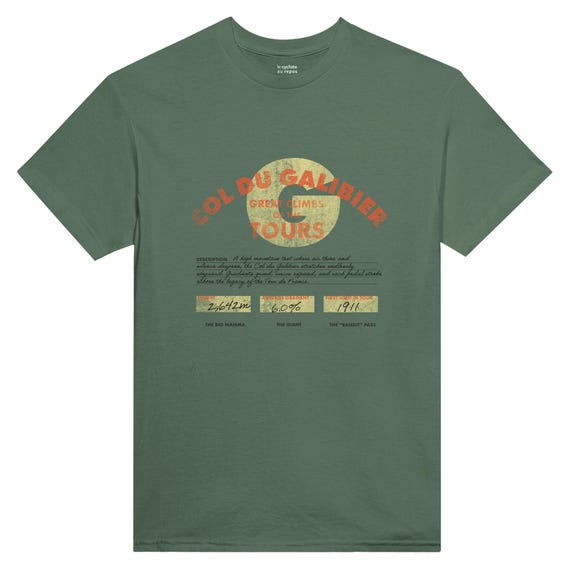 Col du Galibier Cycling T-Shirt | Vintage Tour de France Mountain Pass Tee