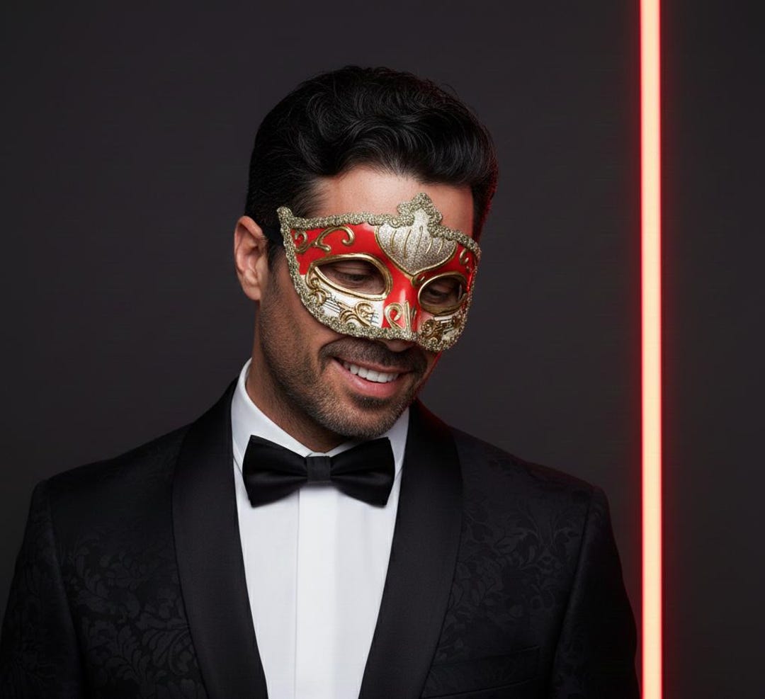 Red Gold Carnival Mask - Masquerade Ball, Venetian Party & Mardi Gras ...