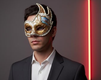 Vintage Gold Face Mask - Masquerade Ball, Carnival Outfit & Mardi Gras Costume