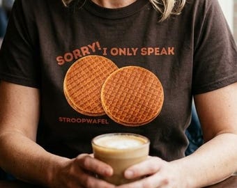 Holländsk Stroopwafel-t-shirt, språkstudent, rolig holländsk mammapresent, nederländsk skjorta, holländsk t-shirt, kakälskartopp, Amsterdam-souvenir