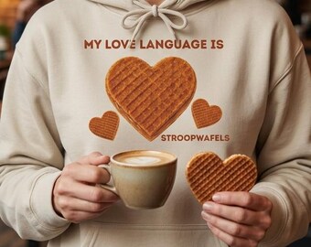 Holländsk Stroopwafel-tröja, språkstudenttröja, rolig holländsk mammapresent, holländsk tröja, kakälskartröja, Amsterdam-souvenir
