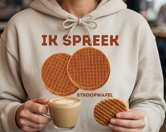 Holländsk Stroopwafel-tröja, språkstudenttröja, rolig holländsk mammapresent, holländsk tröja, kakälskartröja, Amsterdam-souvenir