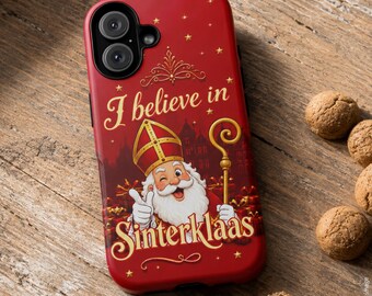 Sinterklaas-telefonskal, St Nicolas iPhone-skal, holländsk julklapp, expat-mobilskydd, Amsterdam-souvenir, holländsk expat-sköld
