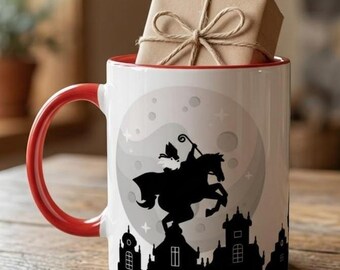 Holländsk Sinterklaasmugg, St Nicolas kaffemugg, Pakjesavond Tea Cup, Secret Santa Gift, Holland Partner Julklapp Amsterdam Souvenir