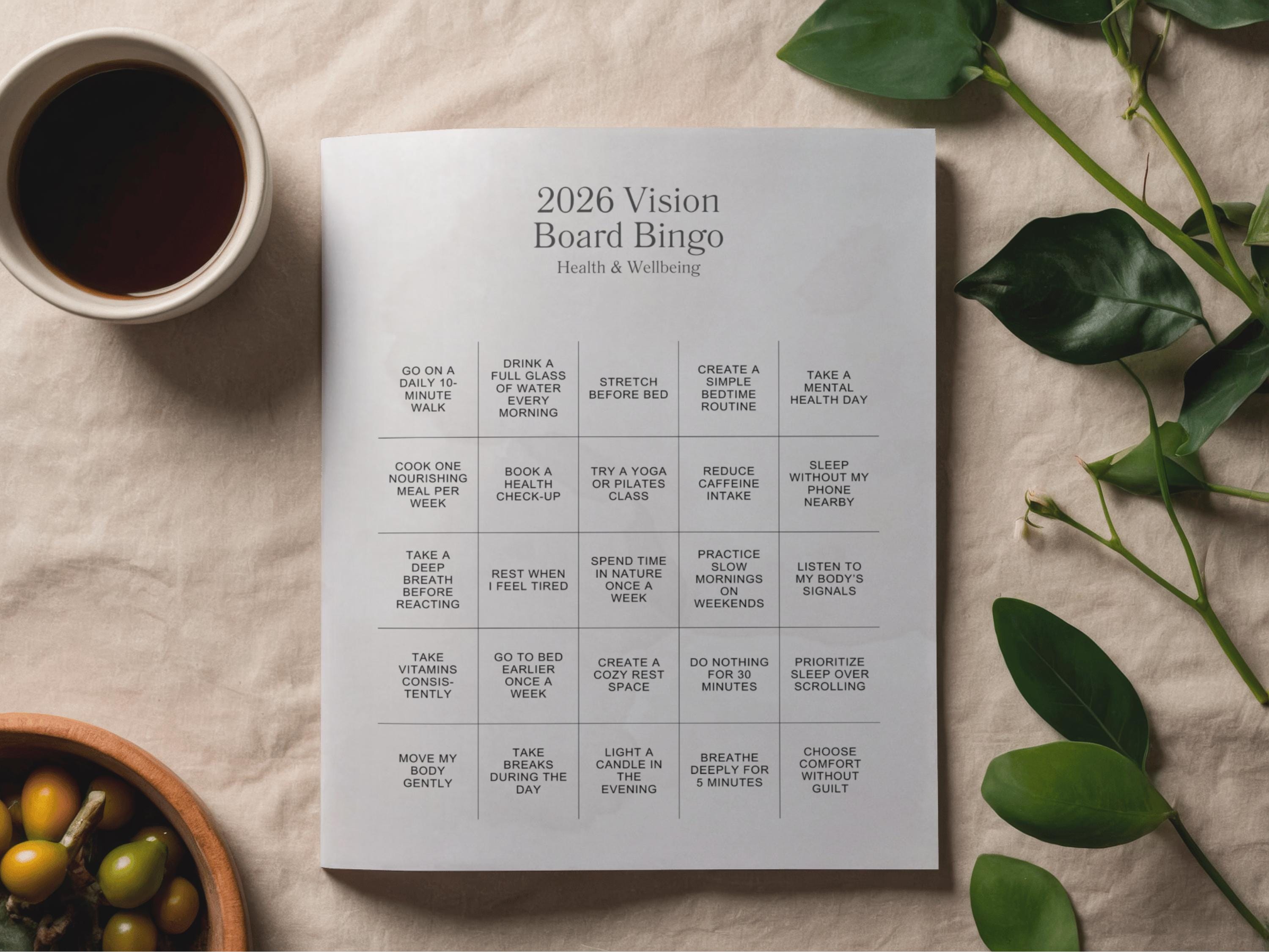2026 Vision Board Bingo Printable | Goal Setting Game | Manifestation ...