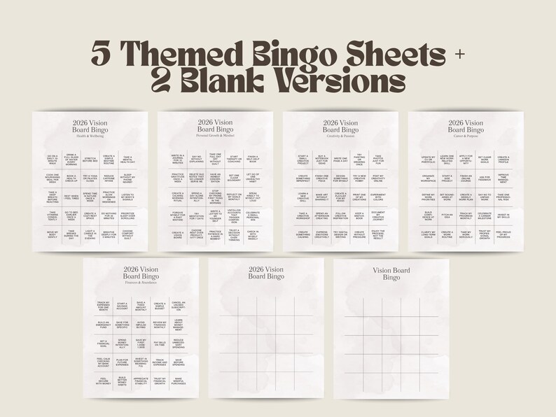 2026 Vision Board Bingo Printable | Goal Setting Game | Manifestation ...