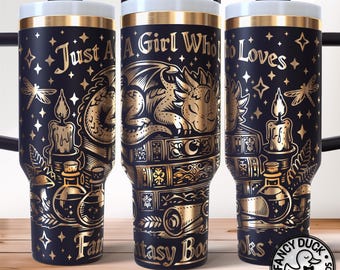 Fantasy Books Lovers Tumbler Wrap SVG, Booktok Bookish Girl lasergravure bestand 40oz
