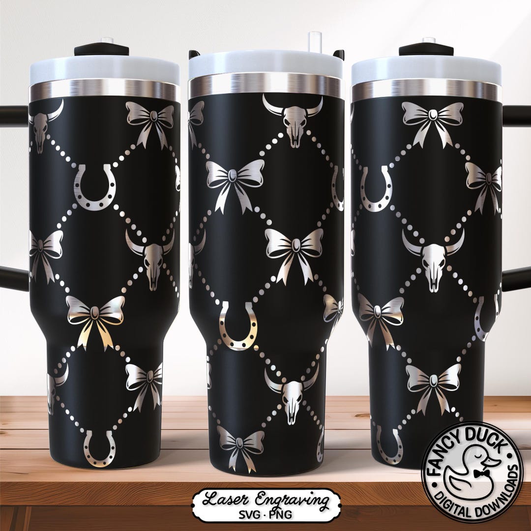 Coquette Cowgirl Tumbler Wrap SVG, Western Pattern Laser Engraving File ...