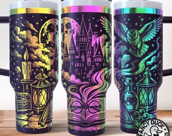 Wizard World Magic Tumbler Wrap SVG, Magic Castle Laser Engraving File 40oz