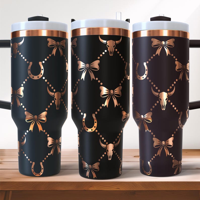 Coquette Cowgirl Tumbler Wrap SVG, Western Pattern Laser Engraving File ...