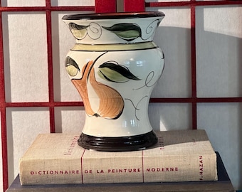 Fireworks Studio Art Vase With Pear and Grape Design Signed by Artist