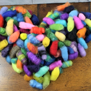Wooly Bun Crumbs, now available in 3 colorways, wool roving pieces for needle felting accents, 1 ounce felting supplies in shade ranges
