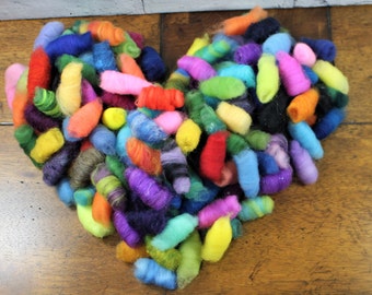 Wooly Bun Crumbs, now available in 3 colorways, wool roving pieces for needle felting accents, 1 ounce felting supplies in shade ranges