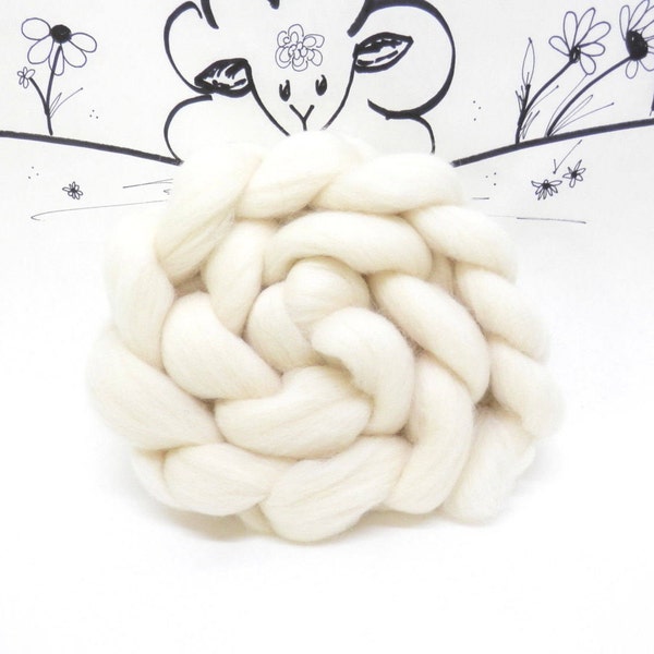 One pound of ecru wool roving for needle felting, dying or spinning, wet felting, Wooly Buns, also available in 1and 4 ounce size