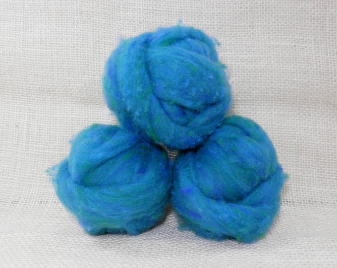 Needle Felting Wool Batting in Peacock Wool Batting Felting Etsy