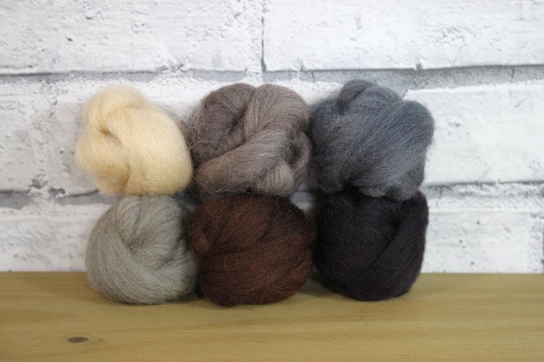 Wooly Buns Roving in River Rock, Fiber Sampler, Wool Roving Assortment ...