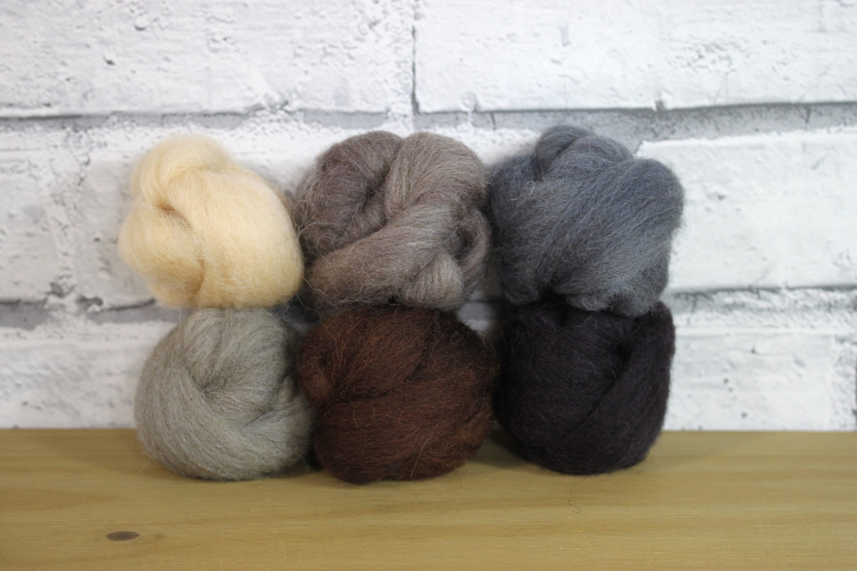 Wooly Buns Roving in River Rock, Fiber Sampler, Wool Roving Assortment ...