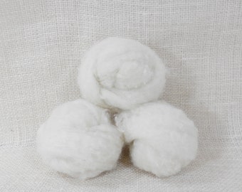 Needle felting wool batting in White, wool batting, felting supplies, fleece batting in White, ecru wool, wool for spinning,