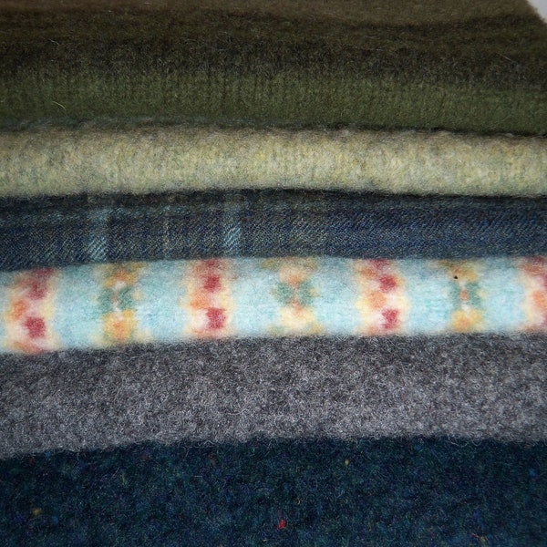 Felted wool sweater squares for needle felting, penny rugs, crafts projects