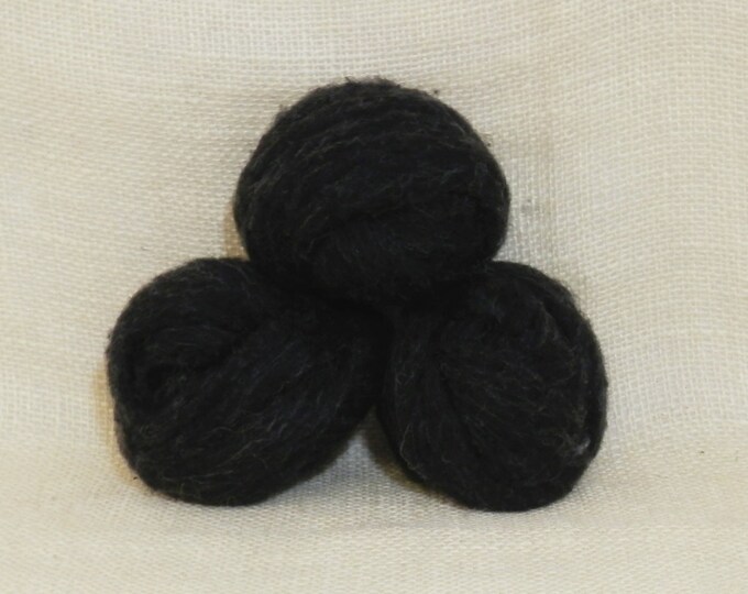 Needle Felting Wool Batting in Ebony, Wool Batting Roving, Felting