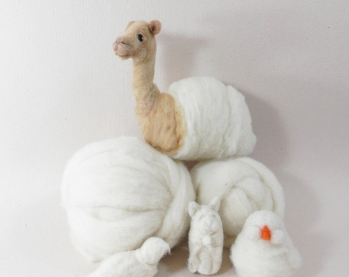 Needle Felting Core Wool Roving, Bulk Natural Wool, Wool Stuffing, 8 Oz, 1 Pound Core Wool