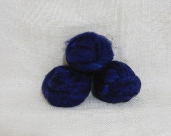 Bateo de lana de fieltro con aguja en medianoche, bateo de lana, suministros de fieltro, bateo de lana de lana en medianoche, lana azul marino, lana para hilar,