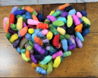 Wooly Bun Crumbs, now available in 3 colorways, wool roving pieces for needle felting accents, 1 ounce felting supplies in shade ranges